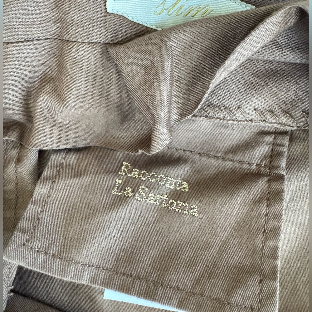 Briglia 1949 Slim Fit Virgin Wool Men’s Pants Cuffed Hem 36x32 Neutral Preppy - Picture 5 of 8